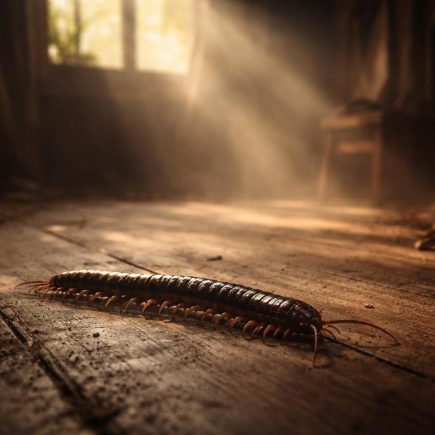 mille-pattes-sol-parquet-lumiere-matinale