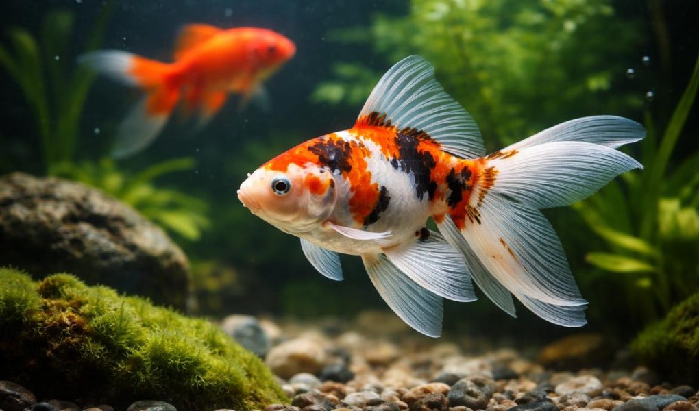 aquarium-poisson-japonais-rouge-vegetation