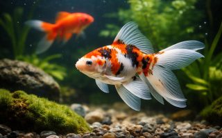 aquarium-poisson-japonais-rouge-vegetation