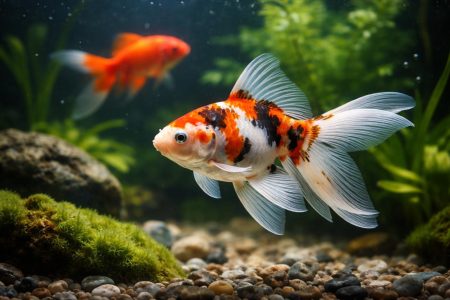 aquarium-poisson-japonais-rouge-vegetation