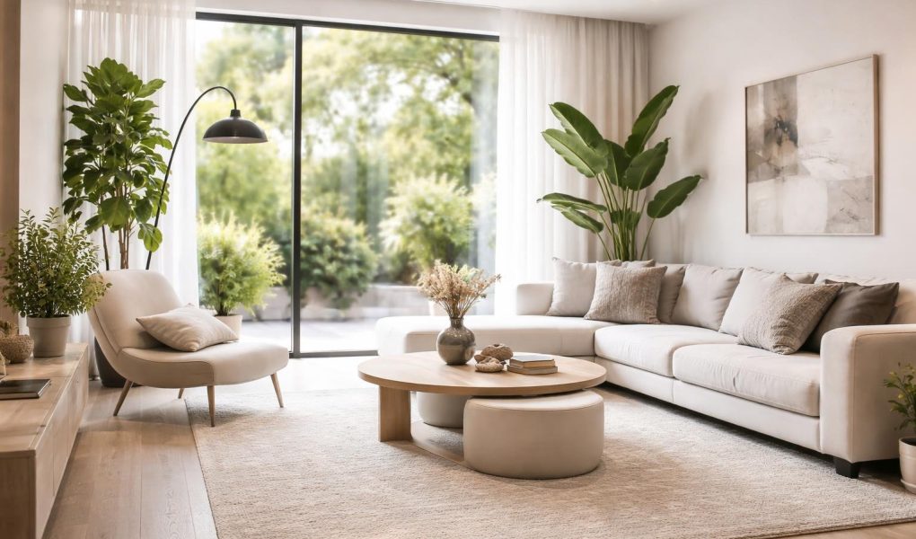 salon-moderne-meubles-design-plantes