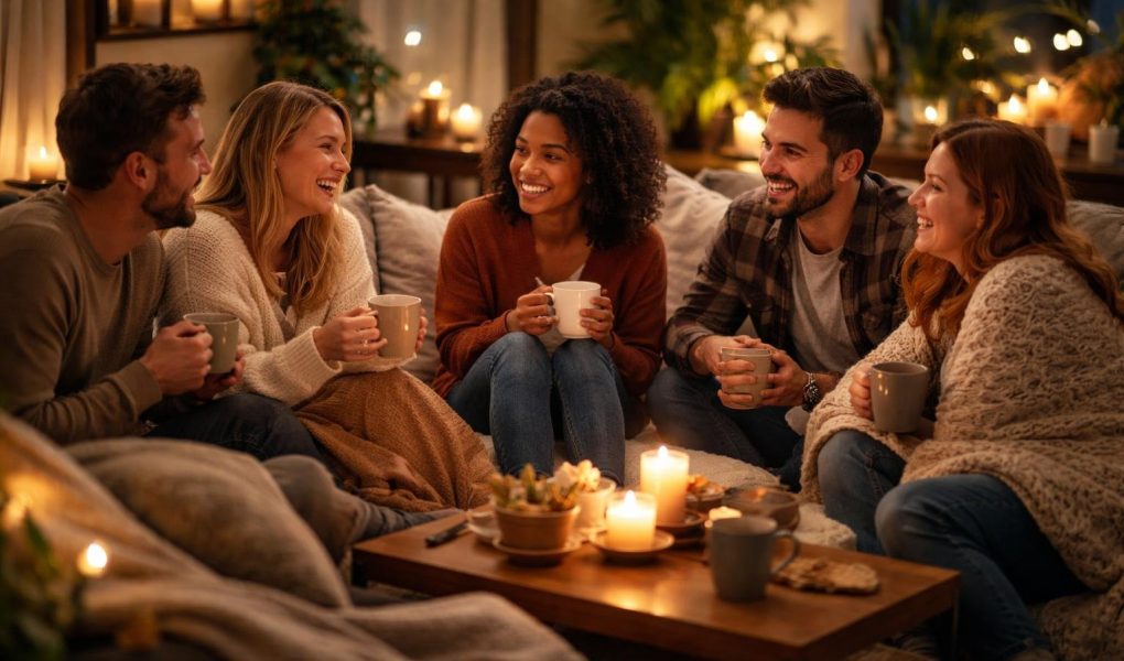 personnes-salon-moderne-plantes-lumieres