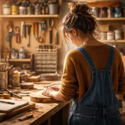 femme-atelier-bricolage-outils-etageres