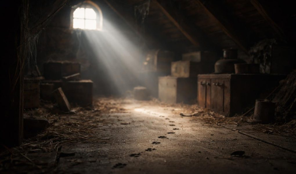 grenier-sombre-poussiereux-rayons-lumiere