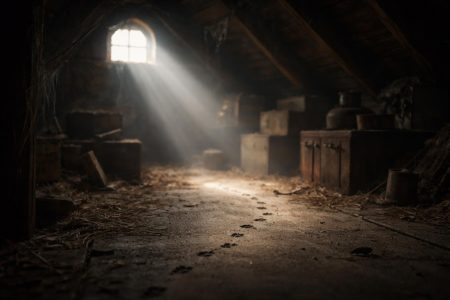 grenier-sombre-poussiereux-rayons-lumiere